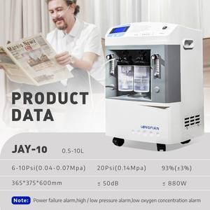 Concentrador de Oxígeno Médico de Doble Flujo de 10L, Venta Directa de Fábrica Longfian, Dos Cánulas Nasales, Apto para Cuidado en el Hogar - Product Image 2