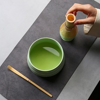 Nouvel ensemble de tasses à thé matcha japonais en céramique trois pièces pour hôtels, coffret cadeau avec brosse à matcha, bol à thé et fouet à thé