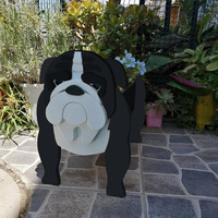 Pots de fleurs décoratifs transfrontaliers en forme d'animaux (chien, chat) pour l'art et l'artisanat de jardin, pots de semis - Beige, Noir - Vente en gros disponible en Chine
