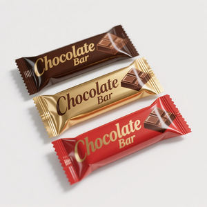 Bolsita de plástico con bordes dentados impresos personalizados con sello lateral trasero para alimentos, embalaje de cereales y galletas, bolsa de barra de Chocolate Mylar - Product Image 1