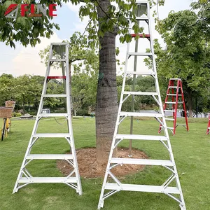 EN131 Double Support Adjustable Escalera De Aluminio Fruit Picking Orchard Harvest Tripod Fruit Ladder Aluminum Ladder