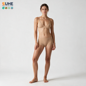 Braguitas sin Costuras de Tiro Medio para Mujer SUHE, Color Lila Claro, 76% Nailon, 24% Elastano, Ropa Interior Tejida - Product Image 4
