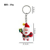 Porte-clés de Noël en PVC motif dessin animé (Père Noël, Bonhomme de neige, Cerf, Clochette, Chaussette, Gant) – Pendentif de sac et ornement de fête de Noël