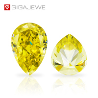 GIGAJEWE Moissanite jaune vif, taille poire, diamant pierre précieuse en vrac pour la fabrication de bijoux