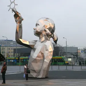 Уличное украшение для сада, металлическая фигурка из нержавеющей стали 304, Геометрическая скульптура