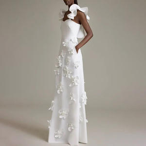 Nouvelle Robe Blanche Slim Sans Dos pour Femme, Motif Floral, Collection Printemps, Tendance - Product Image 2