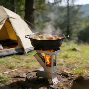 Réchaud à fumée faible entièrement soudé, anti-rouille, pour le camping et les pique-niques en extérieur - Product Image 1