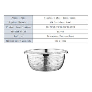 מסננת נירוסטה 304 עמידה רב תכליתית מעובה, קערת ניקוז, מסננת לשטיפת אורז, לשימוש ביתי, למטבח, למלון ולמסעדה - Product Image 2