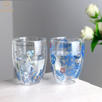 Verre à haute teneur en borosilicate résistant à la chaleur tasse de boisson froide tasse de thé au lait verre à double paroi transparent