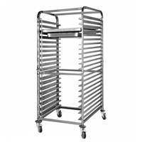 Chariot de service mobile en acier inoxydable, chariot utilitaire à roulettes commercial, chariot de rangement alimentaire pour cuisine, restaurant, hôtel, restauration