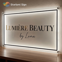 Enseigne lumineuse rectangulaire personnalisée en acrylique pour la réception de salon et l'image de marque de magasin