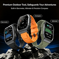 Montre connectée GPS K78 avec fonction d'appel, boussole, batterie 1000 mAh, étanche 3 ATM, tracker de fitness pour le sport en plein air, montre connectée pour hommes