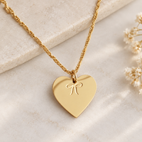 Delicado Collar con Colgante de Corazón y Frase Bíblica, en Acero Inoxidable, Grabable, Joyería para Mujer, Resistente al Agua e Hipoalergénico