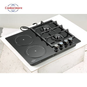 Cm407 lai 4 Burner đung: 2x2200W cảm ứng + 2x4.2KW khí W/điều khiển đồng bộ nhiên liệu kép bếp bếp <span class=keywords><strong>gas</strong></span> HOB - Product Image 3