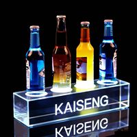 Présentoir lumineux LED rechargeable en acrylique pour bouteilles de vin et de bière, personnalisable