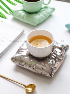 ชุดแก้วคาปูชิโน่และจานรอง200มล.,สำหรับเครื่องดื่มกาแฟสูตรพิเศษลาเต้คาเฟ่มอคค่าและหมอนชาแก้วมักดีไซน์ถ้วยชา - Product Image 3
