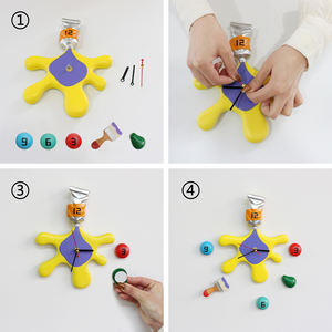 Horloge murale colorée personnalisée en résine silencieuse avec éclaboussures d'encre - Product Image 5