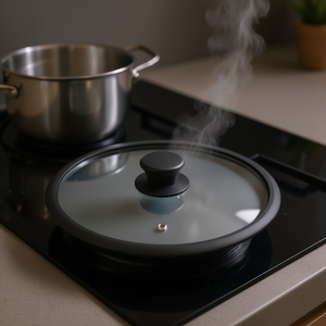 KARL KRGER Glass Lid Sapphire Silicone Rim 16cm <b>Pan</b> Cover - Product Image 3