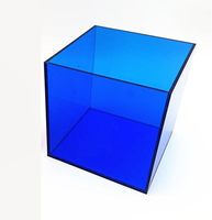 Maßge schneiderte bunte durchscheinende Acryl vitrine Quadratischer Würfel Kleine Acryl box Kunststoff vitrine für Display-Sammel aktion