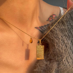 Collar de la constelación del zodiaco, tarjeta de Tarot chapado en oro, acero de titanio, 12, gran oferta de Aliexpress - Product Image 6