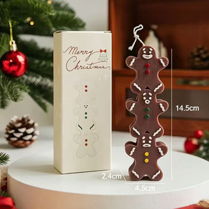 クリスマス用の積み重ね生姜人形型アロマキャンドル、手作り装飾キャンドル、ホリデーギフトや卸売供給に - Product Image 6