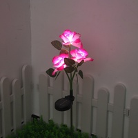 Lampes solaires en forme de rose, indice de protection IP65, pour bureau, jardin/cour, utilisation extérieure sur route, LED, énergie renouvelable, décoratives
