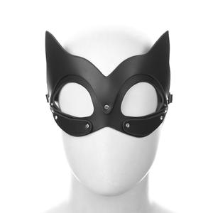 Brinquedos Sexuais SM por Atacado Estilo Punk Máscara de Olhos com Orelhas de Gato Coelho Marca Dingwen Cor Café Preto para Jogos BDSM Feito com Qualidade - Product Image 4