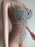 Body diamant scintillant perles vêtements de maternité grande taille body femmes tenue de séance photo