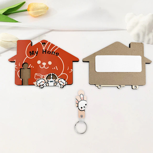 Décoration de carnet personnel, cadeaux de la Saint-Valentin, supports de sublimation personnalisés, <span class=keywords><strong>porte</strong></span>-clés en MDF - Product Image 3