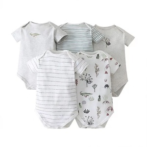 Set Estivo di 5 Pezzi per Neonati Unisex, Tutina in Cotone a Maniche Corte, Pagliaccetto per Neonati - Product Image 5