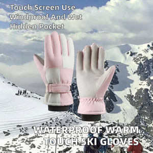 Guantes de Esquí Resistentes al Agua con Pantalla Táctil, Forro de Terciopelo Cálido, Resistentes al Viento, con Bolsillo Oculto, para Snowboard, Deportes de Invierno al Aire Libre, MOQ - Product Image 2