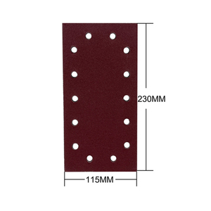 Carta vetrata abrasiva resistente 230*115mm con 14 fori quadrati in ossido di alluminio rosso fogli leviganti <span class=keywords><strong>per</strong></span> levigatura <span class=keywords><strong>levigatrice</strong></span> legno - Product Image 2