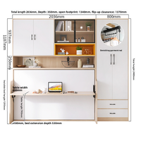 Meubles de maison économiseurs d'espace, lit mural pliable Murphy avec bureau intégré pour les chambres