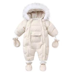 Vêtements d'hiver Western à doublure épaisse Vêtements pour bébés Combinaisons unisexes en fourrure pour filles Garçons 0-24M Style Onesie mignon - Product Image 5