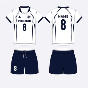 Seragam Jersey Olahraga Voli Custom Sublimasi, Cepat Kering, Bernapas, Unisex, 100% Polyester - Product Image 3