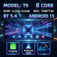 Radio Universal para Auto KZS con Android 15, Pantalla IPS de 12.3 Pulgadas, GPS Integrado, DSP, Asistente de Reversa, Reproductor Multimedia Portátil, CarPlay