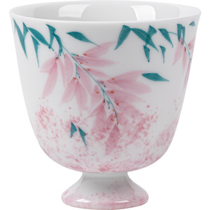 Hand Painted Wisteria Flower Mini <b>Teacup</b> Porcelain High Footed Single Cup Kung Fu Tea Tasting Cup - Product Image 5