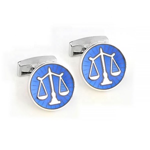 Haute Qualité Mode Personnalisé Émail Bleu <span class=keywords><strong>Avocat</strong></span> <span class=keywords><strong>Balance</strong></span> boutons de Manchette Personnalisé - Product Image 1