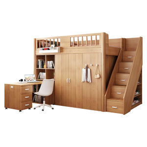 Muebles de dormitorio Cama <span class=keywords><strong>debajo</strong></span> de la Mesa <span class=keywords><strong>Escritorio</strong></span> para niños Armario Cama alta y baja integrada Cama pequeña cama de almacenamiento para el hogar - Product Image 6