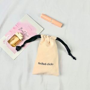 Wholesale <b>Small</b> Moq 100% Organic Cotton Packing Pouch Canvas Fabric Muslin Calico Pouch Eco Dust Pouch With <b>Black</b> Ribbon - Product Image 6