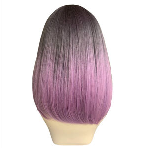 Perruque courte et droite pour femme avec frange, en fibre synthétique haute température, style Lisa bob, perruque de cosplay fabriquée à la machine - Product Image 5