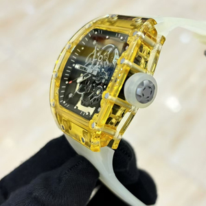 High-quality men's mechanical <b>watch</b> with transparent crystal skeletonized automatic movement and sapphire crystal glass. - Product Image 3