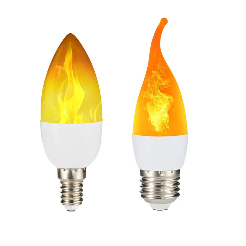 E27 LED 촛불 램프 E14 불꽃 전구 110V LED 불꽃 효과 화재 전구 220V 깜박임 에뮬레이션 장식 LED 램프