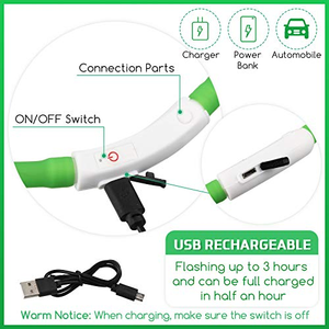 Collar Luminoso LED para Perro con Cinta de Silicona, Diseño Sólido, Carga USB, Ecológico, Hebilla Electrónica Moderna - Product Image 2