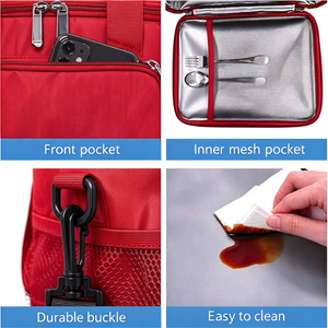 Boîte à lunch isotherme personnalisée en usine, pliable, grande capacité, sacs à lunch de voyage et de camping, étanches, double compartiment réfrigérant - Product Image 6