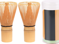 Ensemble de 2 fouets à matcha en bambou de style japonais traditionnel, fabriqués à la main, fouet à matcha à 100 brins pour une préparation authentique du thé