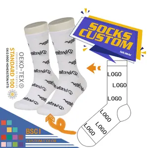 FREE DESIGN NO MOQ OEM Design Your Logo Custom Crew Socks Mens Cotton Custom Socks