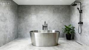 Stainless Steel <strong>Bathtub</strong> 304 Double-Layer Minimalist Design With Drainage for Outdoor Villa Bathroom Spa - Product Image 2