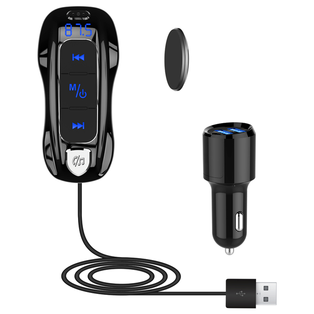 BC56 Handsfree Bluetooth 5.0 FM Transmitter Modulator Car Charger 3.1A Dual USB Adapter Car MP3 Player Wireless Audio Receiver