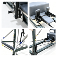 Reformer Pilates Noir en Aluminium avec Demi-Trapeze, Lit de Pilates Elite pour Entraînement Commercial en Studio et Équipement de Fitness